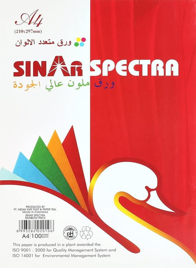 A4 Colored Paper, 80g, 10 Assorted Color, 100 Sheets